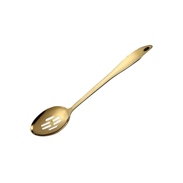 1PC Gold Stainless Steel Cooking Tools Spoon Fried Shovel Colanda Whitefly Cocina Utensilios Spatula Ladle Spatula Kitchenware