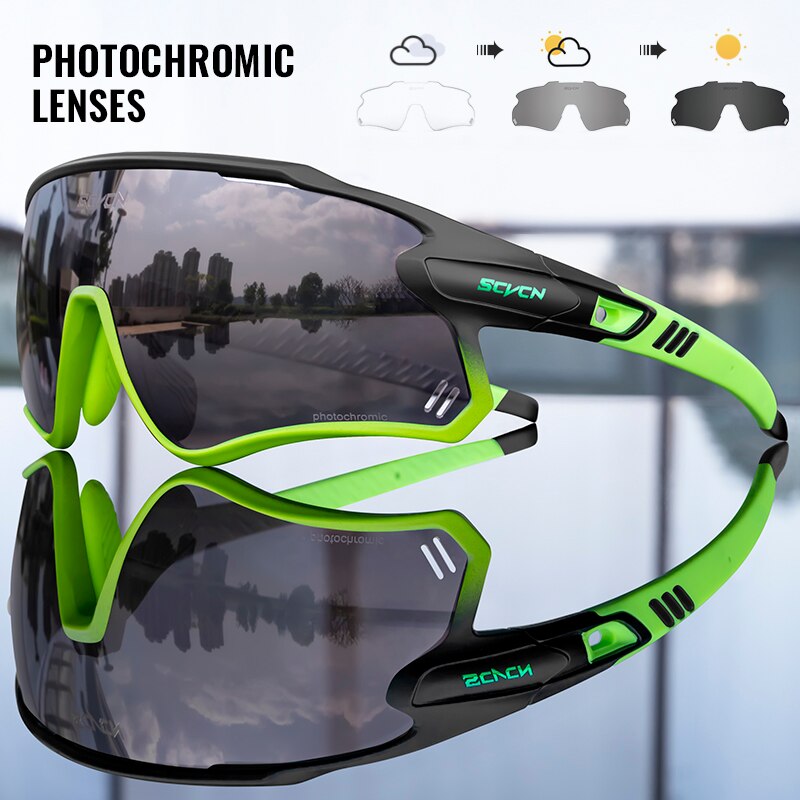 SCVCN Photochromic Bicycle Glasses Men’s Women Sports Runing Cycling Sunglasses UV400 Fishing Eyewear Mtb Bike Bicycle Goggles