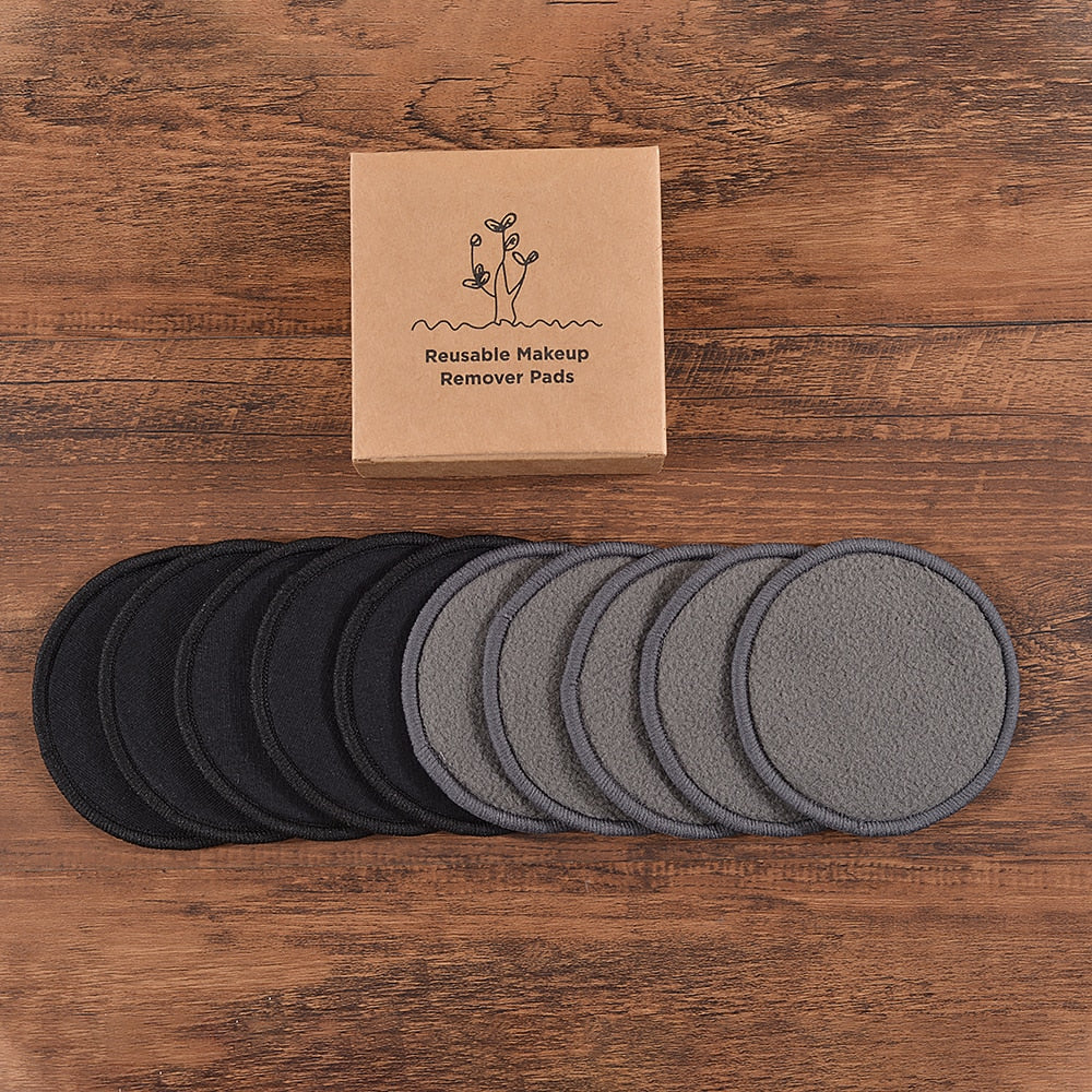 Cotton Demaquillant 10Pcs Bamboo Makeup Remover Reusable Cotton Pads Washable Rounds Clean Facial Cotton Reusable Makeup Tools