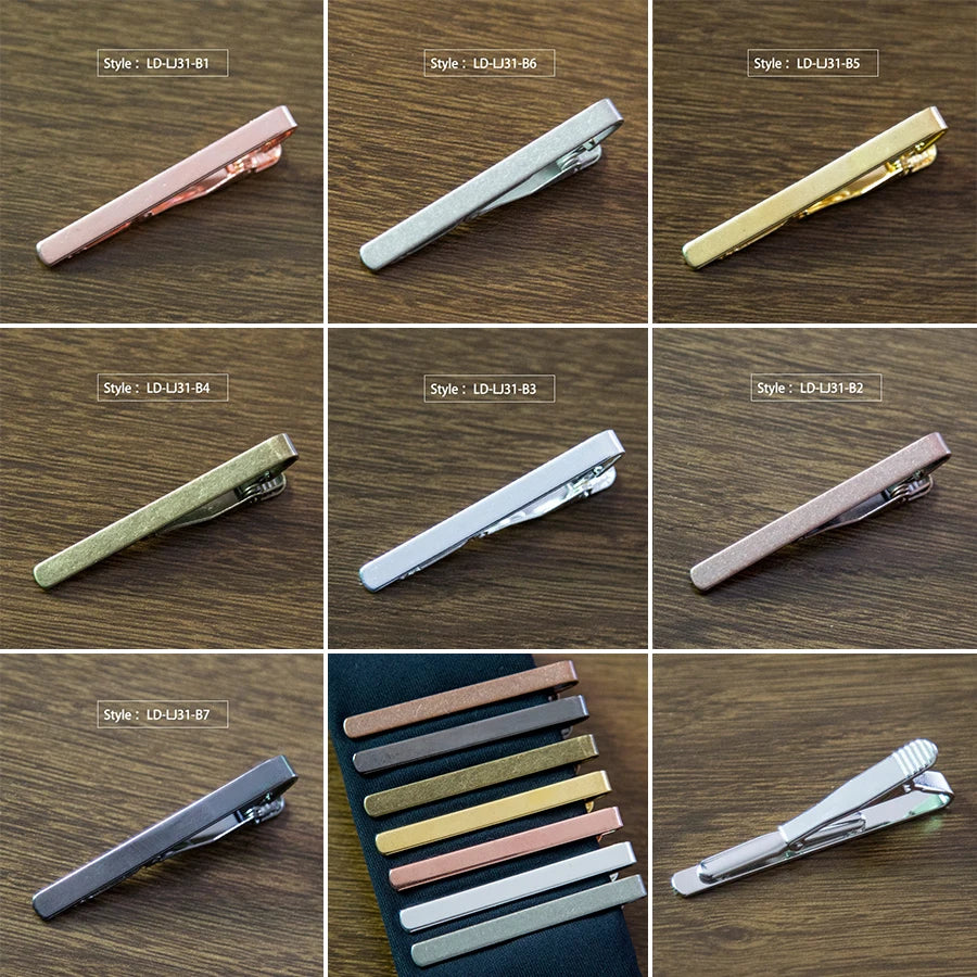 New Simple Style Tie Clip for Men Metal Tone Simple Bar Clasp Practical Necktie Clasp Tie Pin for Mens