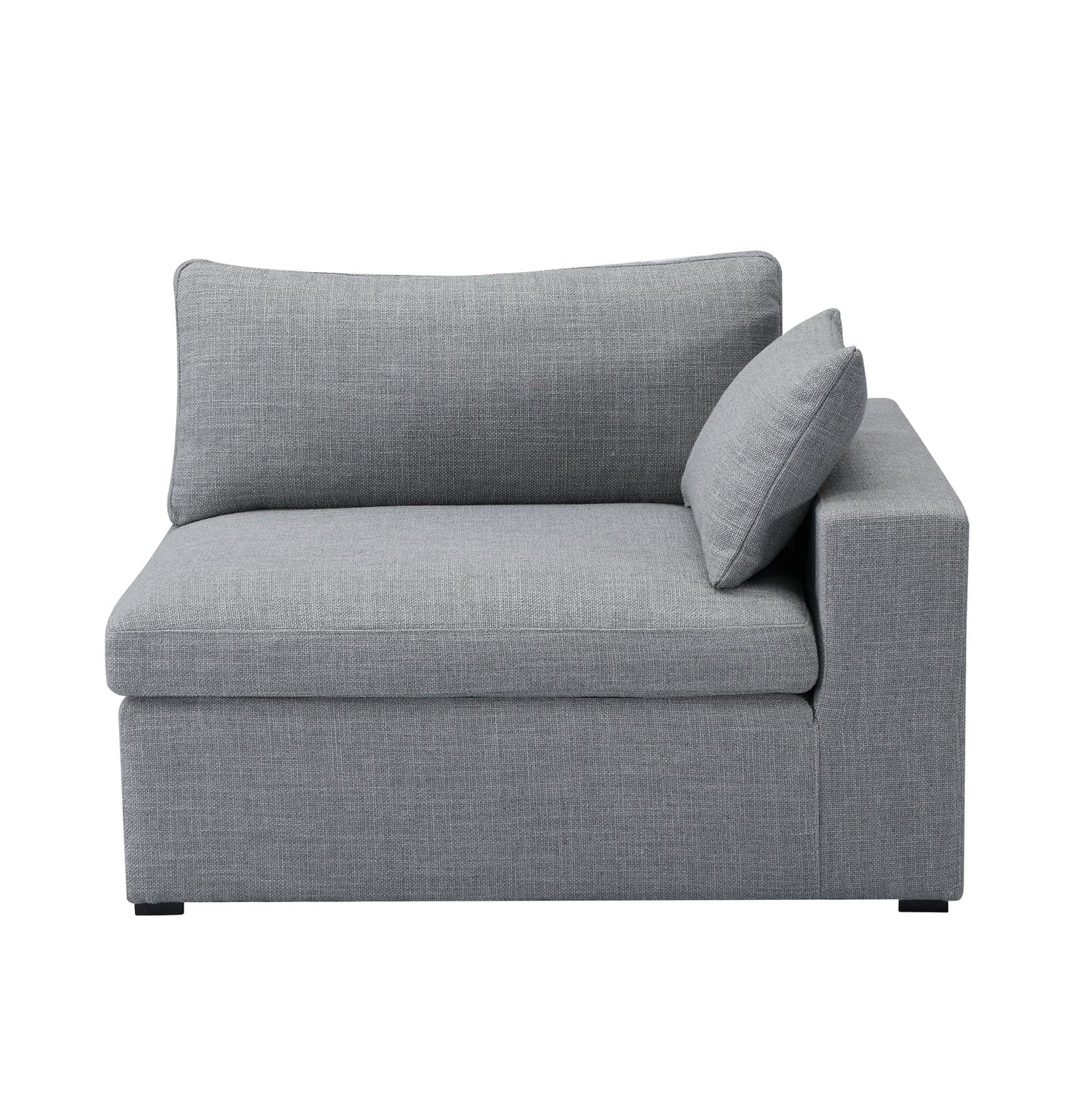 Inès Sofa - 1-Seater Single Module With Left Arm - Grey Fabric
