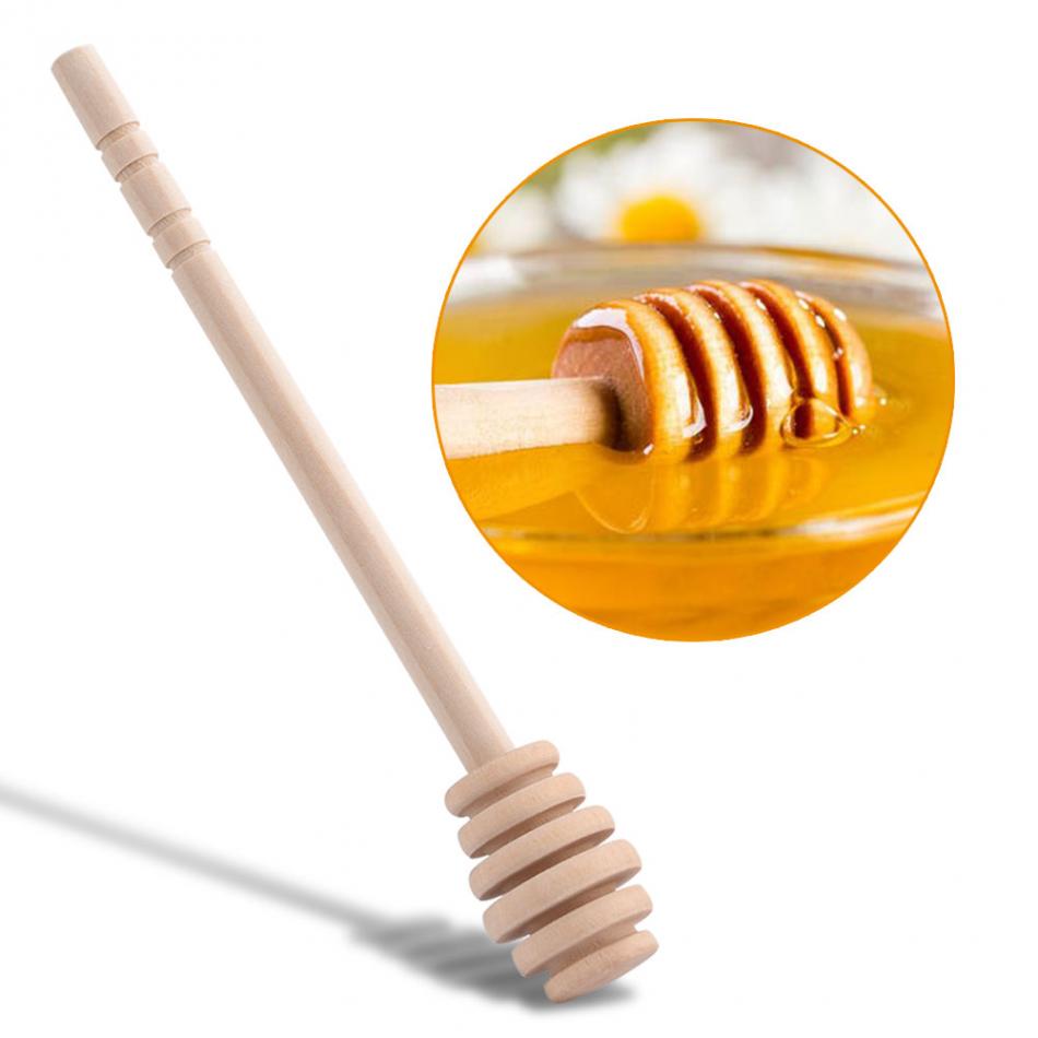 50Pcs Long Handle Wood Honey Spoon Mixing Sticks Dipper Honey Extractor for Honey Jar Coffee Milk Tea Supplies Kitchen Tools