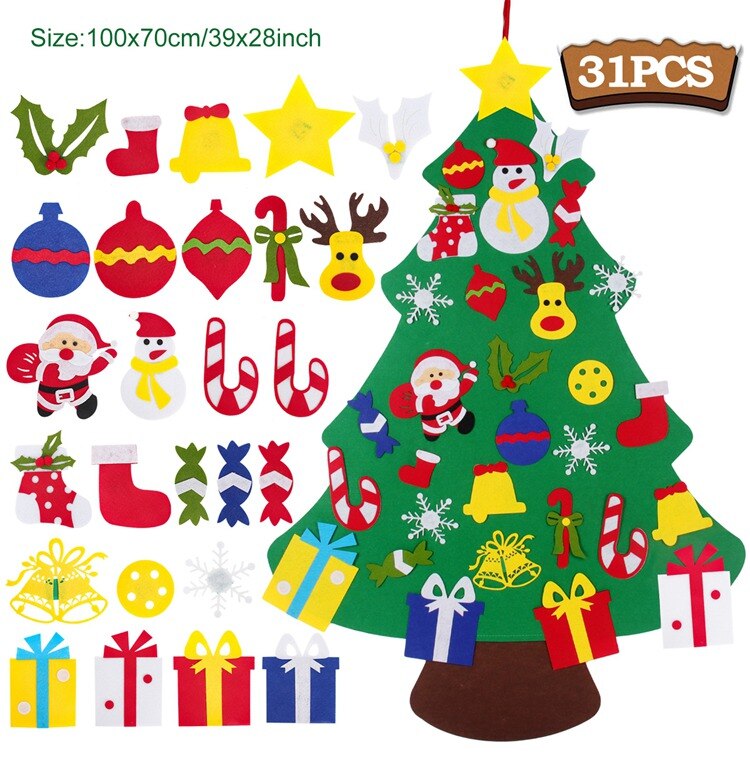 3D DIY Conical Felt Christmas Children Christmas Decor Christmas Ornaments Christmas Decorations for Home New Year Deco Noel