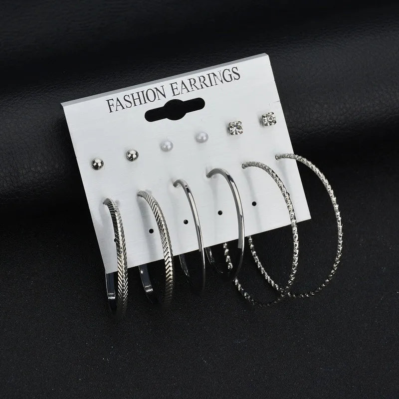 Modyle New Hot Sell Small Stud Earrings Set for Women Girl Punk Stud Earrings Set Personality Party Jewelry Brincos