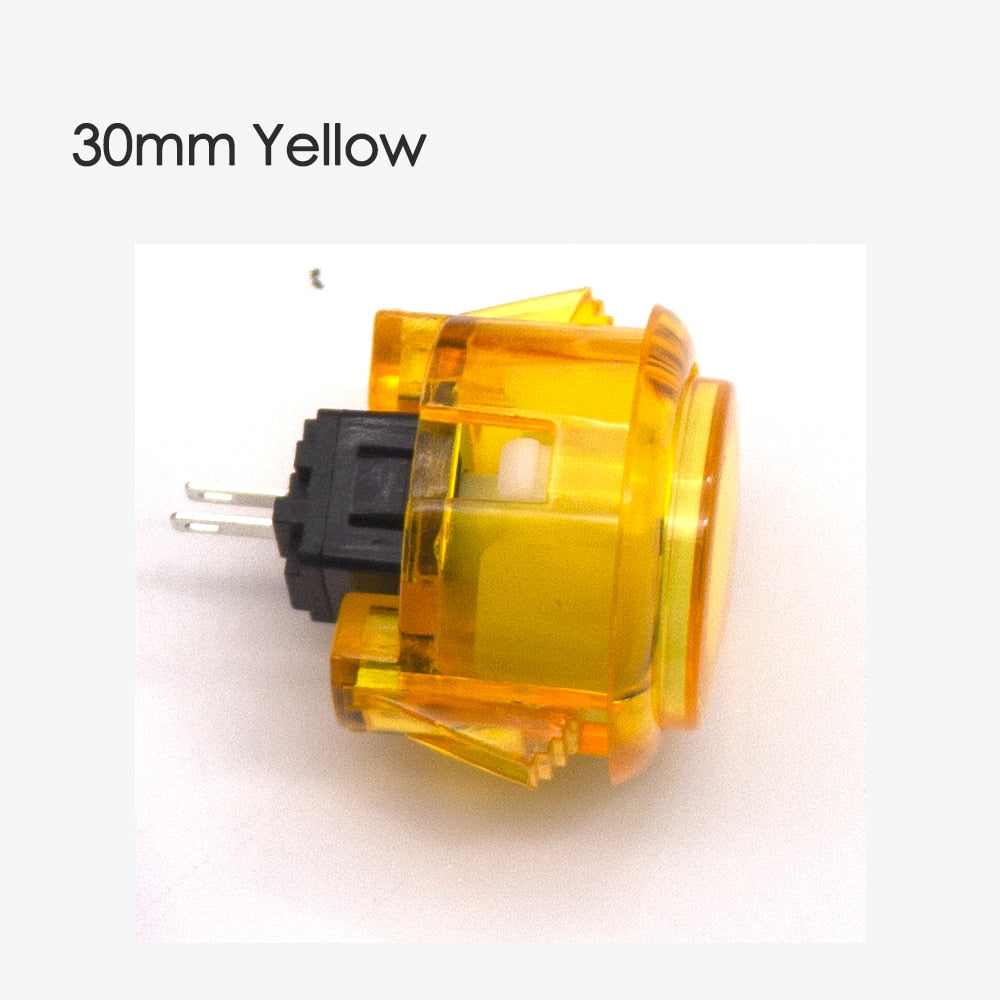 10 Pcs Transparent No LED Arcade 30mm Push Button Copy SANWA Replace OBSF-30 OBSN-30 for DIY Raspberry Pi MAME PC Pandora Game