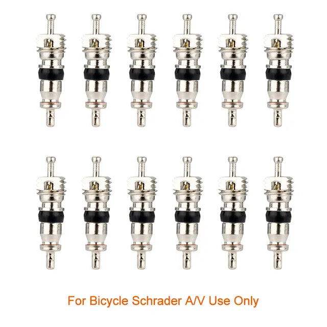 Bicycle Presta Valve Core Brass Material CNC-machined Nickel-Plated for MTB Road Tubeless Rim Nozzle Optional Metal Tool O-Ring