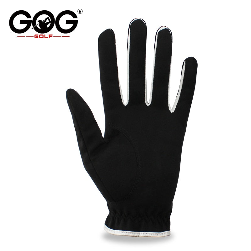 GOG Golf Gloves for Men Black Soft Fabric Breathable Outdoor Sports Golf Ball Gl