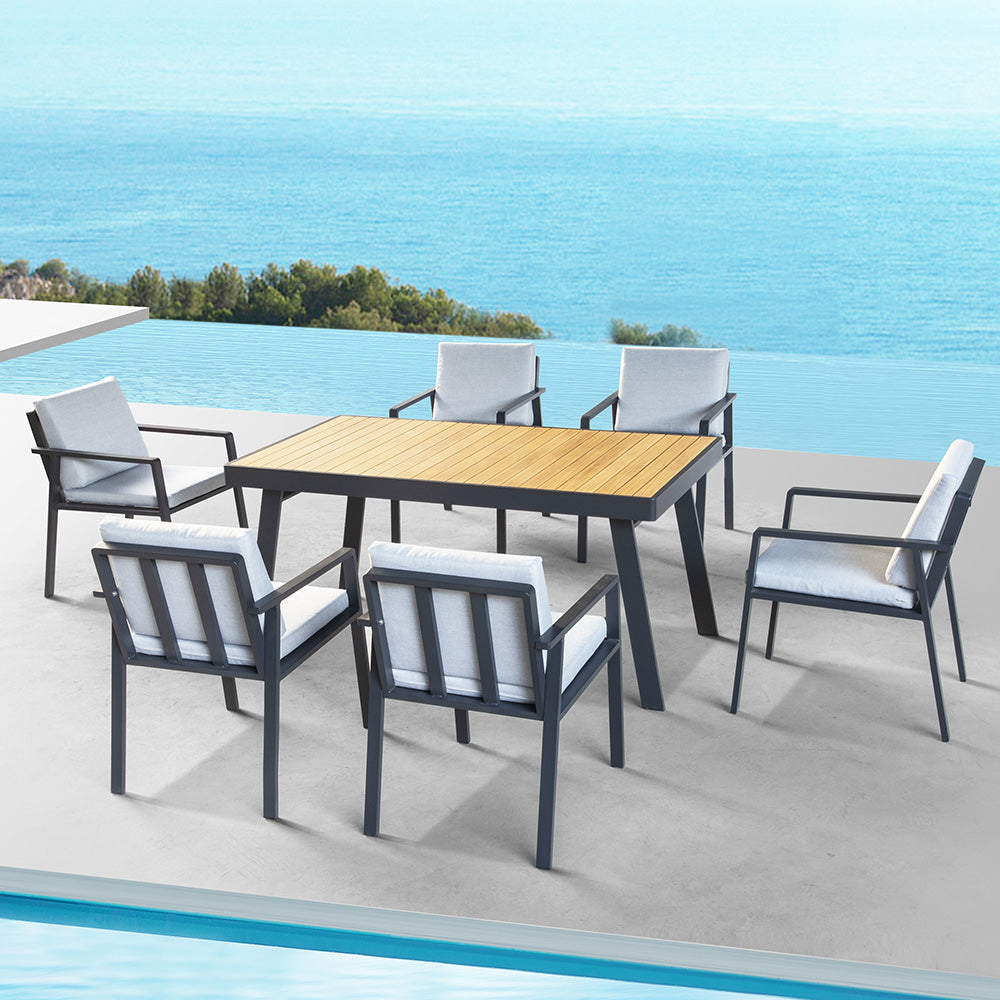 HIGOLD Nofi 7 Pieces Outdoor Dining Set Black - Series 6801