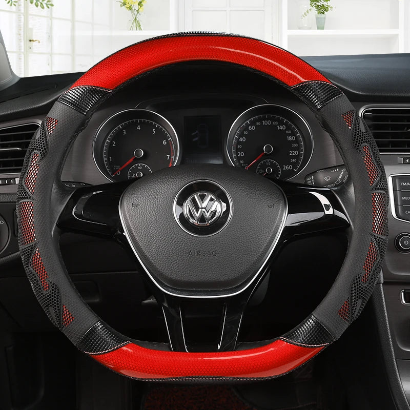 Car Steering Wheel Cover Carbon Fibre Leather for Nissan Qashqai J11 X-Trail T32 for VW GOLF 7 2015 POLO JATTA Passat Tiguan
