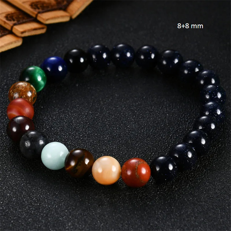 2023 Eight Planets Bead Bracelet Men Natural Stone Universe Yoga Solar Chakra Bracelet for Women Men Jewelry