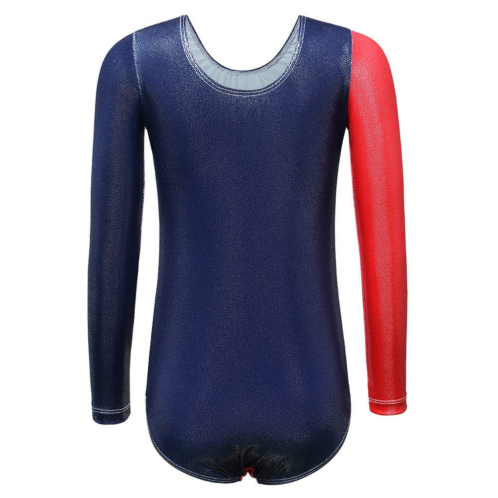 BAOHULU Long Sleeve Girls Gymnastics Leotard Sparkle Children Ballet Leotard