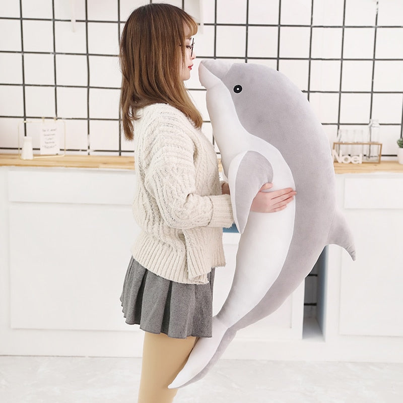 Hot Large Plush Dolphin Toys Stuffed Sea Animal Cute Girls Dolls Soft Baby Sleeping Pillow Christmas Birthday for Children