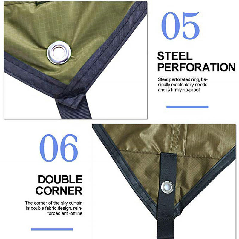 Rhombus Waterproof Tarp Tent Shade Outdoor Camping Hammock Rain Fly UV Garden Awning Canopy Sunshade Ultralight 360x290cm