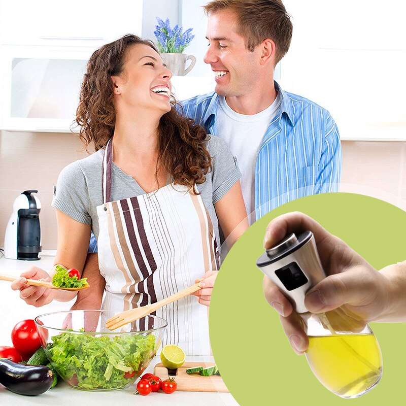 Olive Oil Sprayer Dispenser for Bbq/Cooking/Vinegar Glass Bottle With Leak-Proof, Spice Drops Jar Seasoning Kitchen Tools