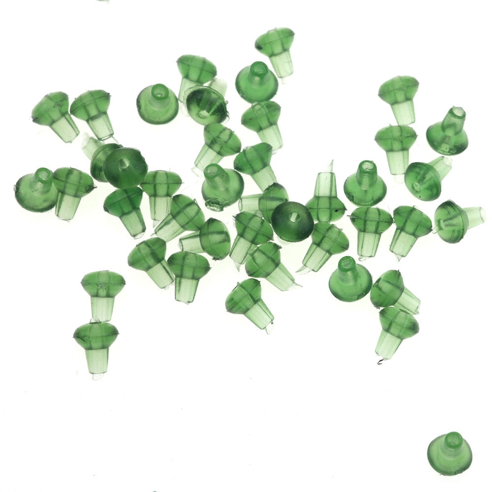 Rompin 50pcs Hook Stops Beads Carp Fishing Accessories Stopper Green Black Carp Fishing Hair Chod Ronnie Rig Pop UP Boilie Stop