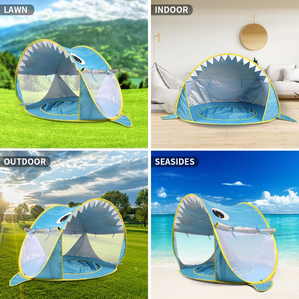 Baby Beach Tent Uv-Protecting Sunshelter With a Pool Baby Kids Beach Tent Pop Up Portable Shade Pool UV Protection Sun Shelter