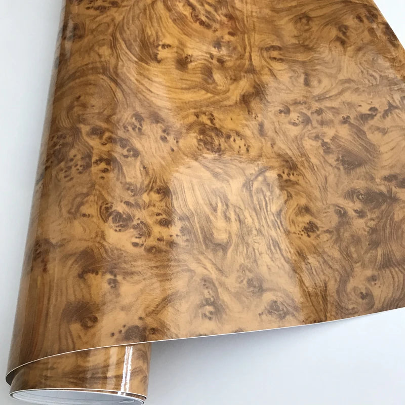 High Glossy Wood Grain Car Interior DIY Vinyl Sticker Decal Wrap Film Size 10/20/30/40/50cmx152cm