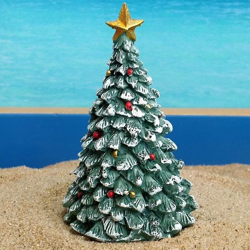 Handmade Miniature Christmas Tree Resin Figurines Crafts Ornament for Kids Christmas