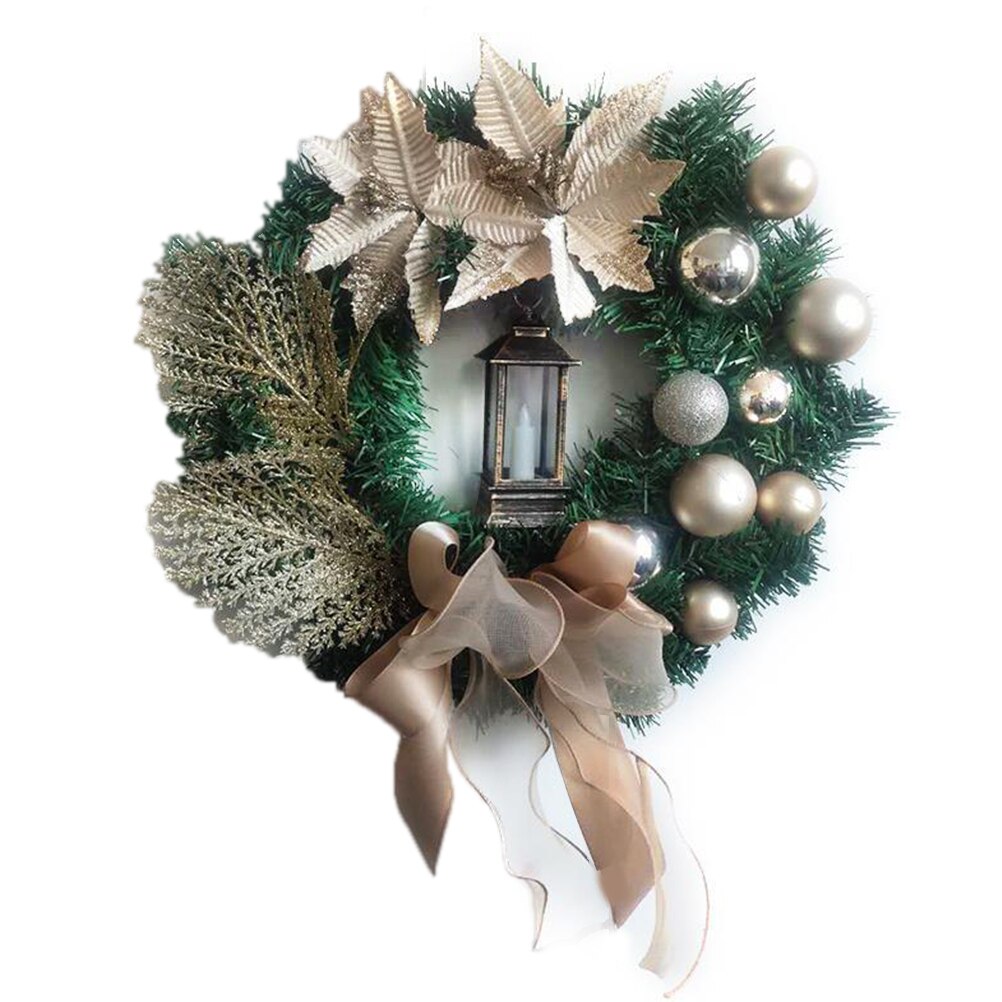 Christmas Garland Arrangement Christmas Ornament Spruce Christmas Wreath With LED Light Front Door Home Party Hanging Garland
