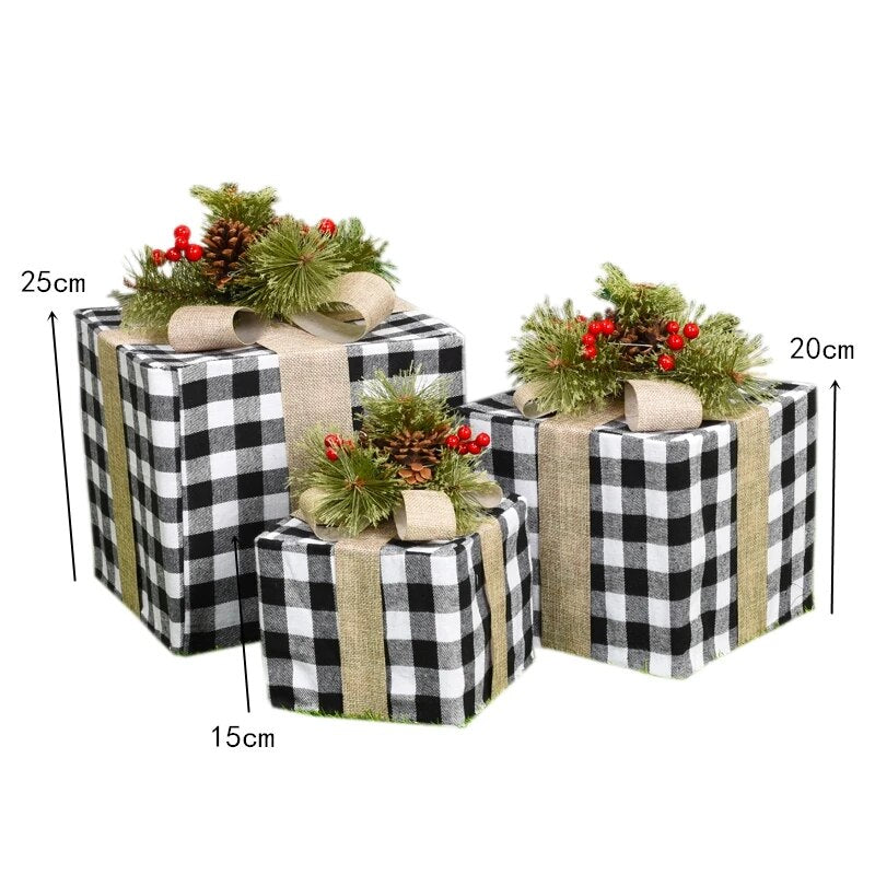 Creative Ornaments Christmas Decoration Glowing Christmas Deer Christmas Tree Ornaments Reindeer Family New Year Decoration