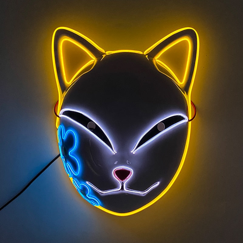 Halloween Carnival Party Costume Decoration Luminous LED Mask Halloween Mask LED Maske Light Up Party Masks for Glow Party