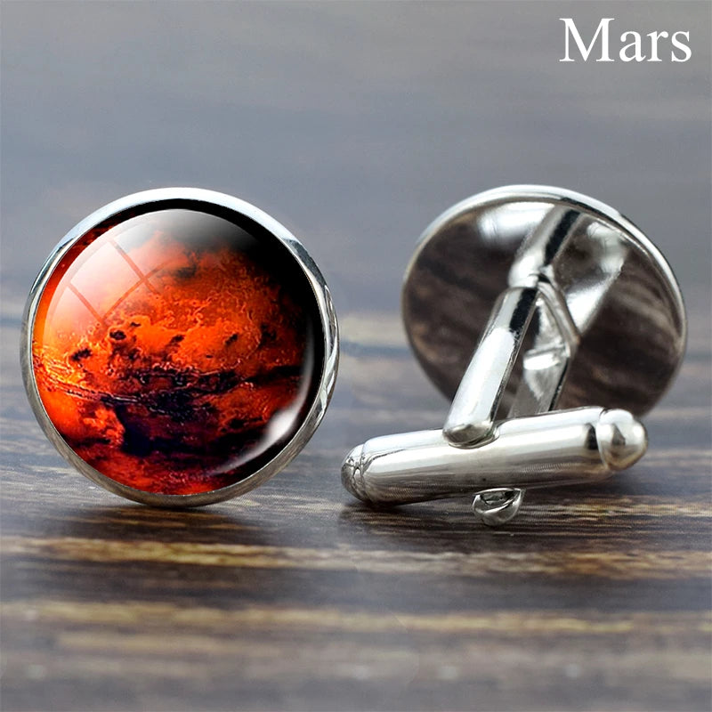 Moon Solar System Planet Cufflinks Best Man Cufflinks Men Wedding Cufflinks Universe Galaxy Nebula Suit Shirt Cuff Links