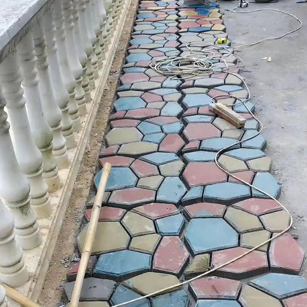Plastic Path Maker Mold Reusable Concrete Cement Stone Brick Design DIY Manually Paving Paver Walk Mould Garden Building Tool
