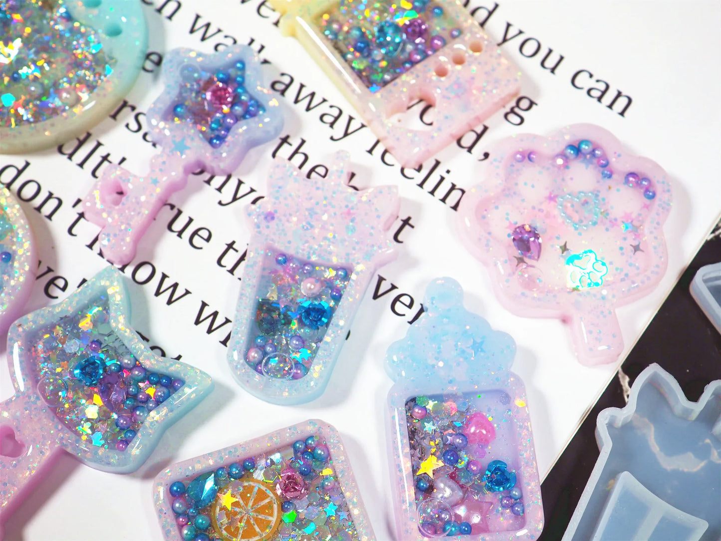 New Arrival Shaker Molds Milk Bottle UV Resin Epoxy Mold Magic Wand Oil Syringe Craft Tools