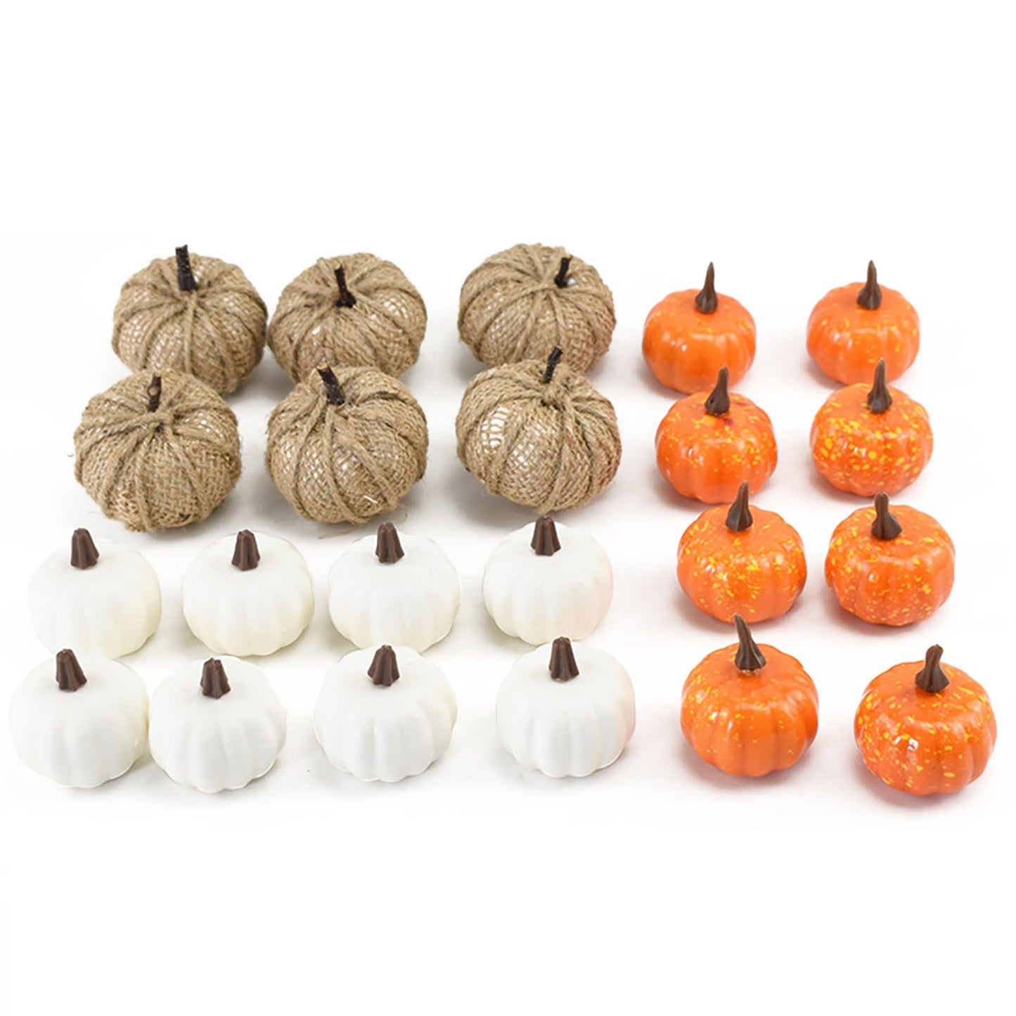 7pcs Artificial Pumpkin Mold White Yellow Halloween Thanksgiving Autumn Harvest Pumpkin Props for Home Halloween Decoration