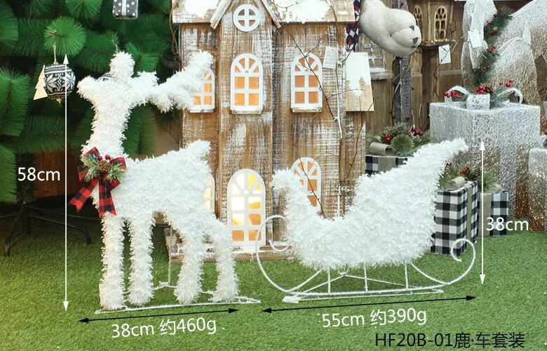 Creative Ornaments Christmas Decoration Glowing Christmas Deer Christmas Tree Ornaments Reindeer Family New Year Decoration