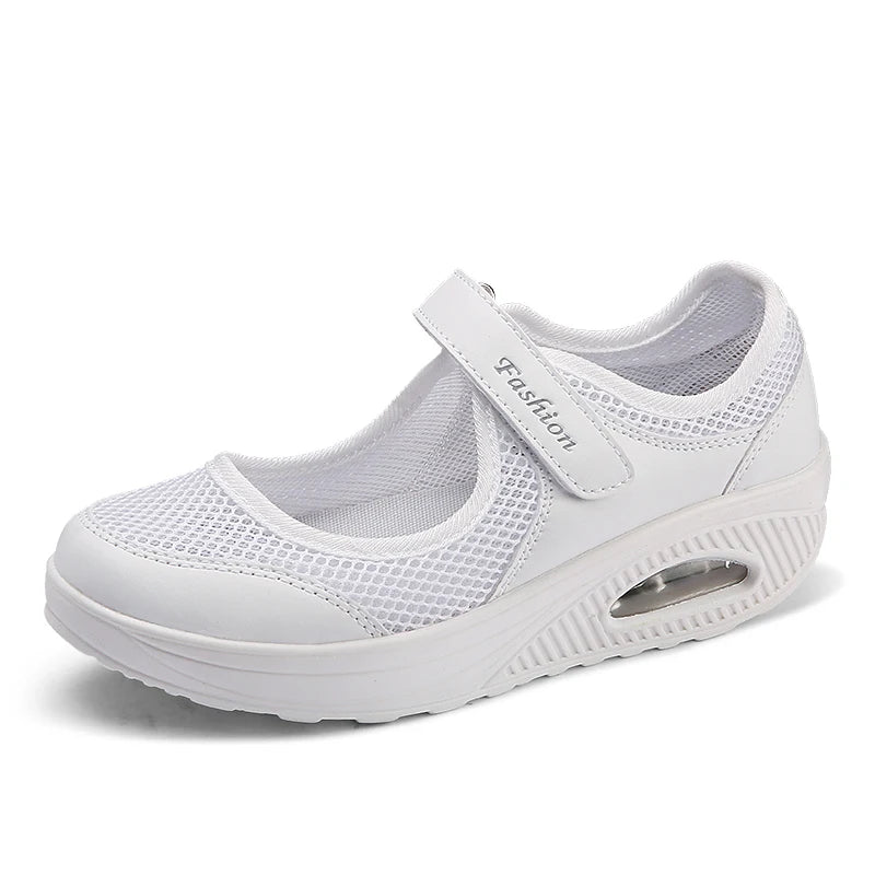 STRONGSHEN Women Flat Platform Shoes Summer Woman Breathable Mesh Casual Shoes Moccasin Zapatos Mujer Ladies Boat Shoes
