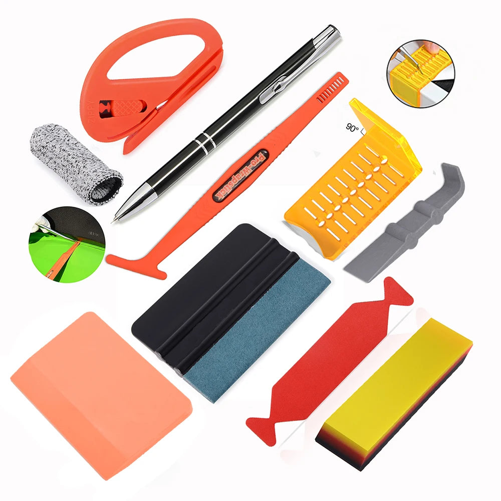 EHDIS Car Tint Tool Kits PPF Vinyl Wrap Squeegee Rubber Water Remover Window Cleaning Scraper Auto Film Stickers Cutter Knife