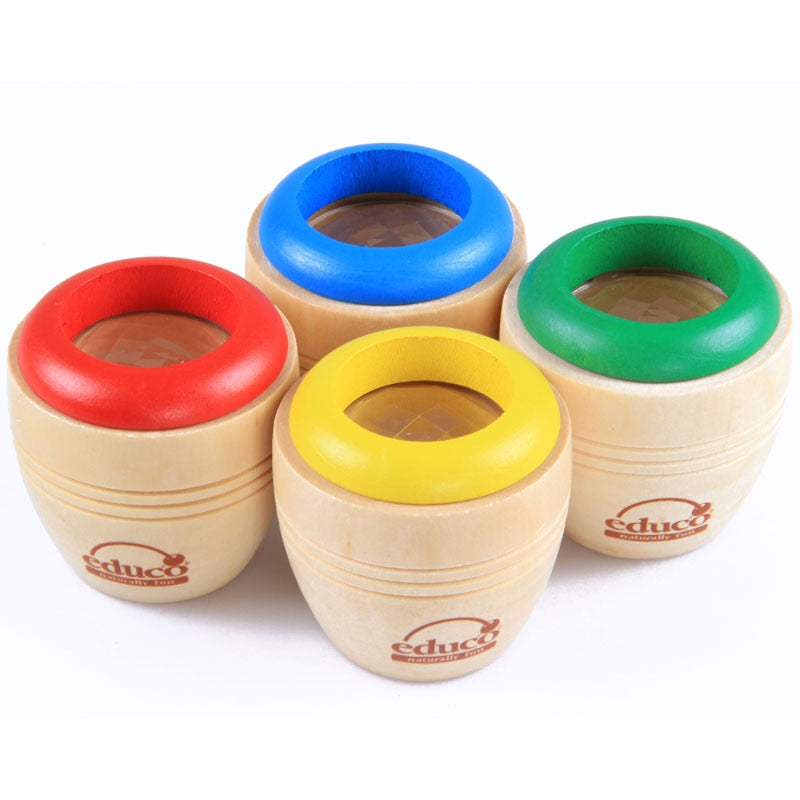 1Pcs Kids Toys Magic Kaleidoscope Wooden Baby Montessori Early Educaional Puzzle Random Color Birthday