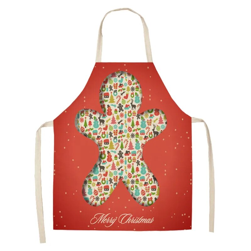 Linen Merry Christmas Apron Christmas Decorations for Home Kitchen Accessories Natal Navidad 2023 New Year Christmas