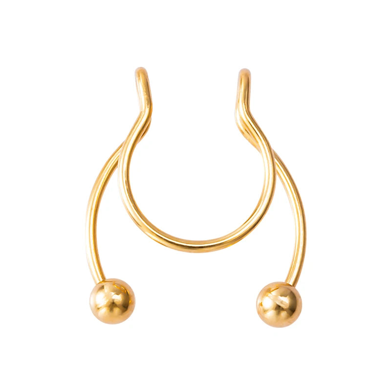 1-5pcs Steel 20G Dainty Faux Nose Rings Fake Septum Rings Hoop Nostril Piercing Fake Clip on Nose Rings Oreja Piercings Jewelry