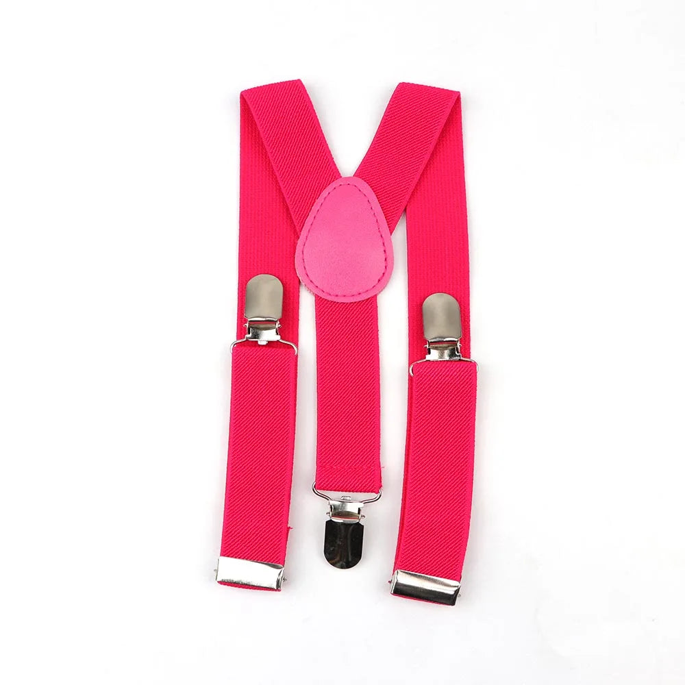 Solid Color Children Belt Baby Boys Suspenders Polyester Y-Back Braces Adjustable Elastic Kids