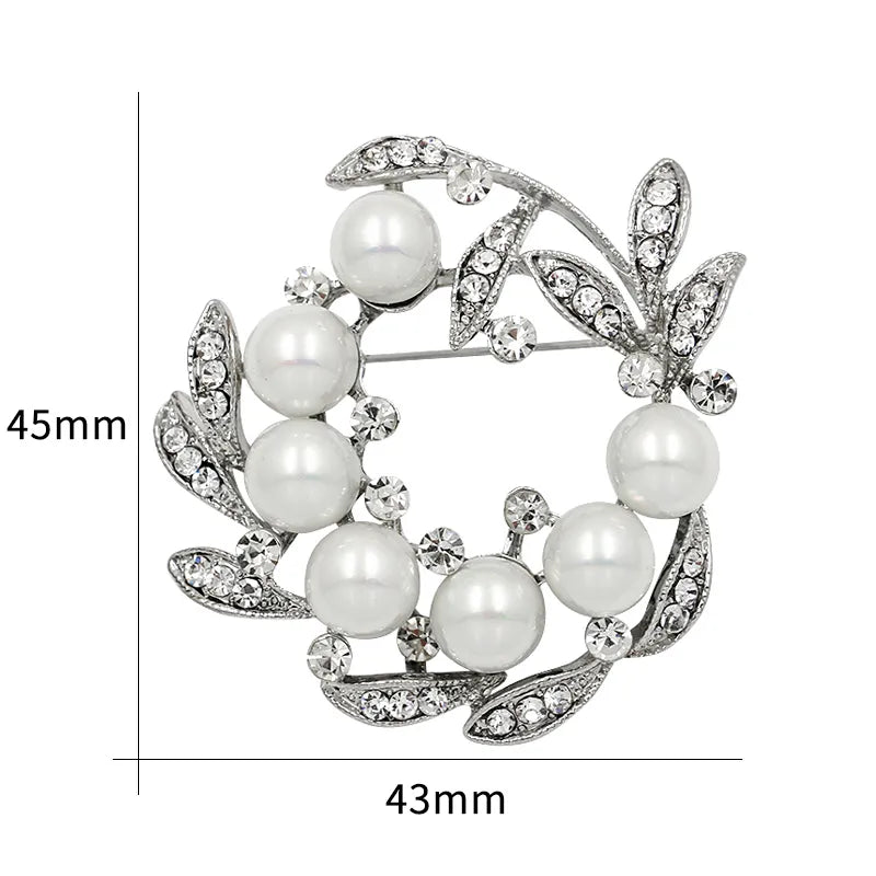 Factory Directly Crystal Diamante and Imitation Pearls Flower Jewelry Brooch Pins DIY Wedding Bouquets Брошь Декор