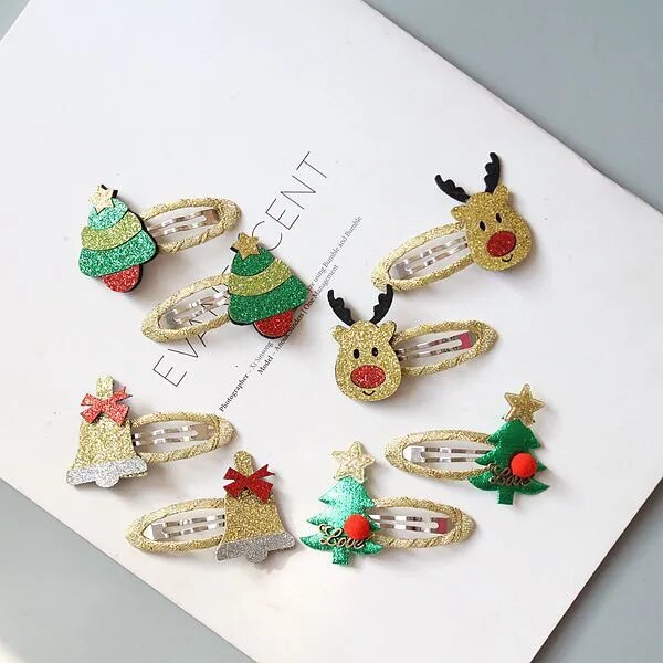 Christmas Hairpin Set Children Hair Accessories Holiday Princess Christmas Hairpin Girl Hair Accessories Side Clip