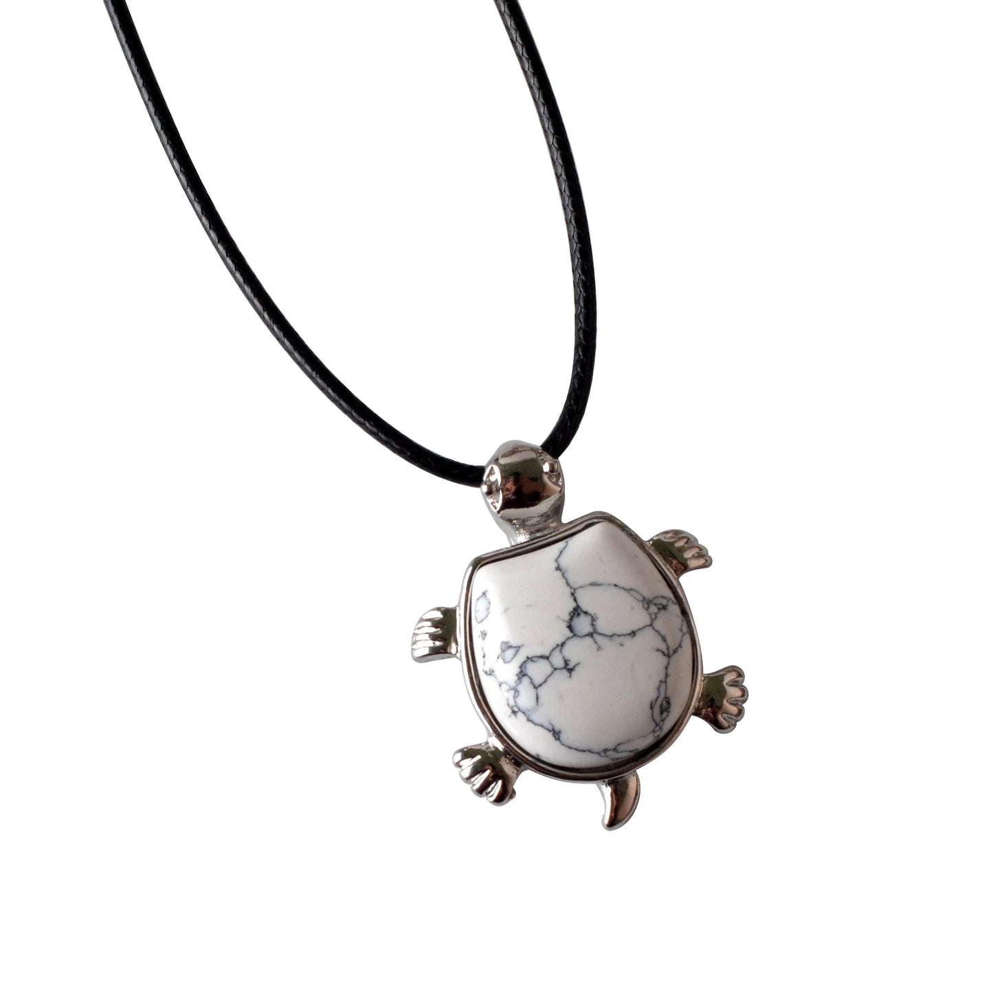 Howlite Turtle Nacklace Pendant Natural Semi Precious Stones Give for Men and Women