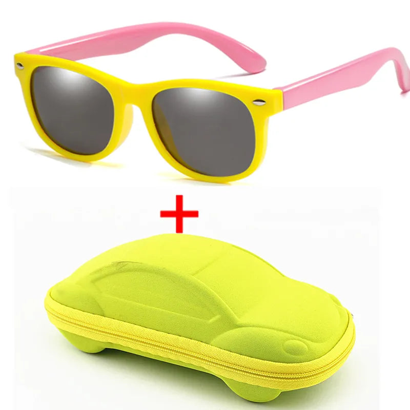 WarBlade Children Polarized Sunglasses Boys Girl Baby Silicone Safety Kids Sun Glasses 100% UV400 Eyewear Child Oculos With Case
