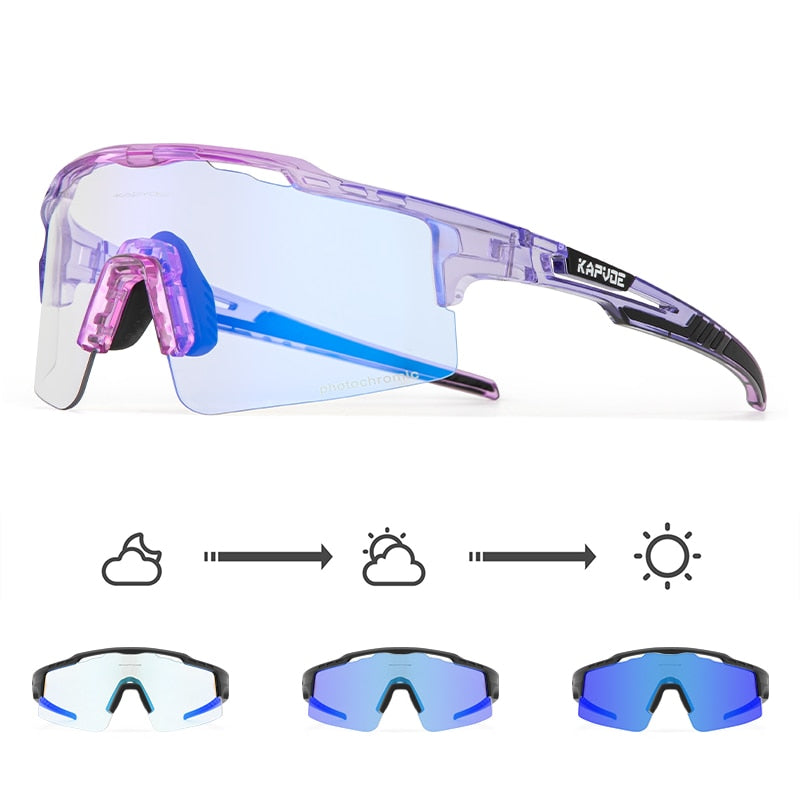 Kapvoe New Photochromic Men Women Sunglasses MTB Road Cycling Glasses Outdoor Sports Glasses UV400 Bicycle Eyewear Bike Goggles
