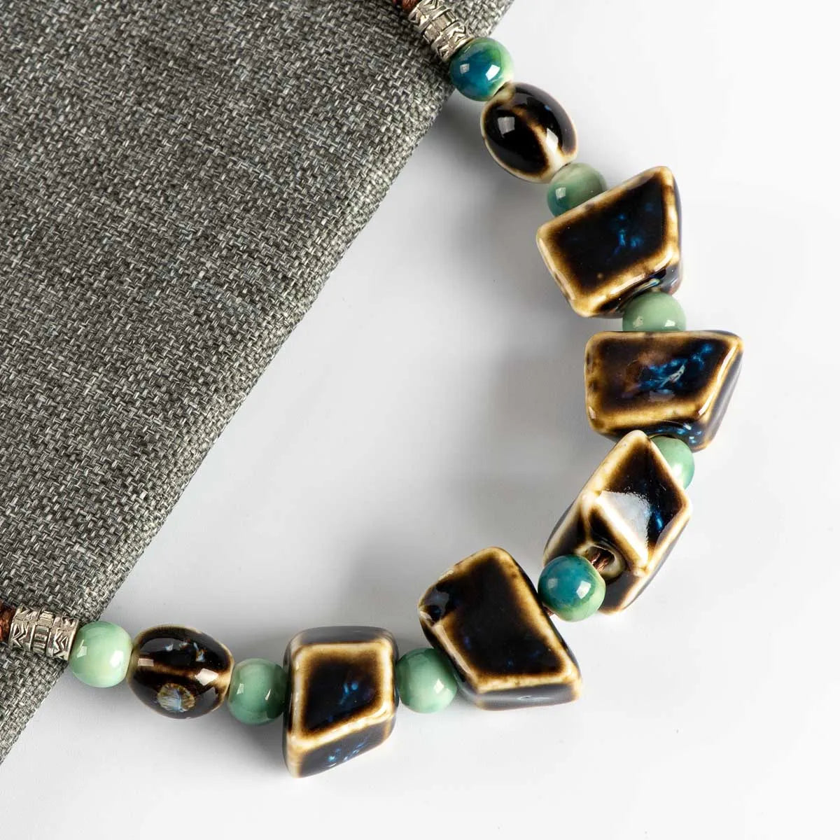 Colorful Irregular Shape Ceramic Beads Neckalce Artware Antique Necklaces & Pendants for Women #FY567