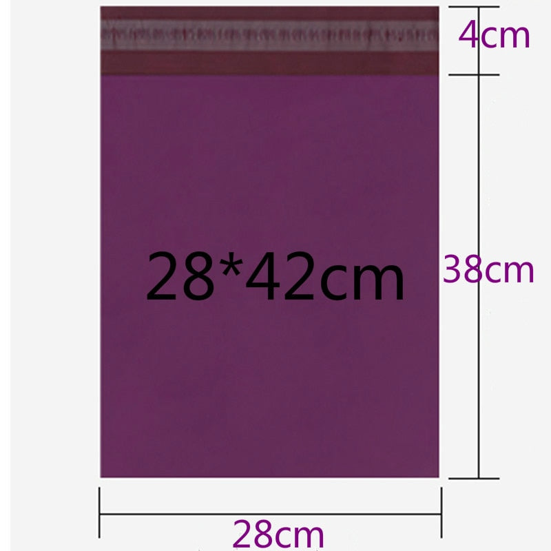 50pcs/Lots Purple Tote Bag Express Bag Courier Bags Self-Seal Adhesive Thick Waterproof Plastic Poly Envelope Mailing Bags