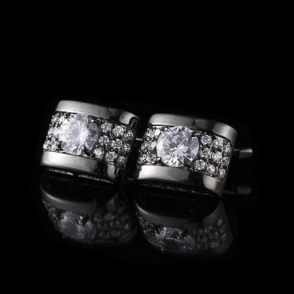 1Pair Rhinestone Mens Cufflinks Shirt Cuff Links Wedding Party