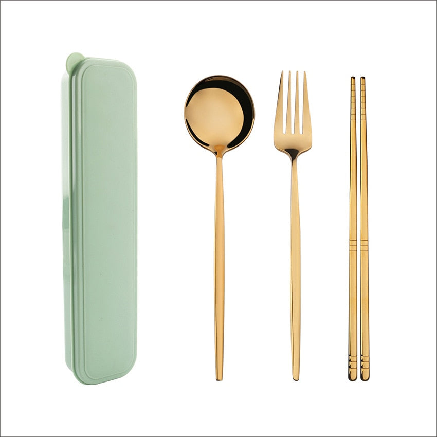 TUUTH Dinner Set Cutlery Stainless Steel Tableware Knife Fork Spoon Dinnerware Set With Box Western Dinner Tools