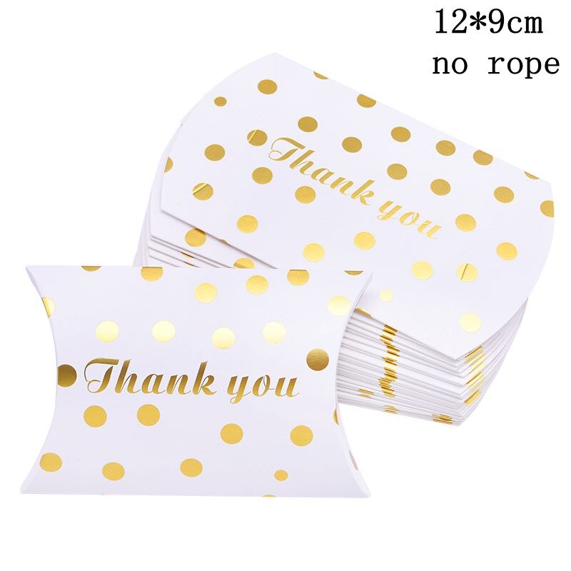 Kraft Paper Box Thank You Candy Boxes Mini Pillow Shape Wedding Favors Box for Thanksgiving Birthday Eater Party Supplies