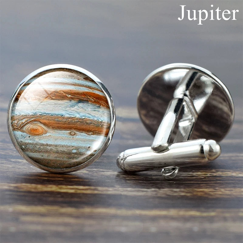 Moon Solar System Planet Cufflinks Best Man Cufflinks Men Wedding Cufflinks Universe Galaxy Nebula Suit Shirt Cuff Links