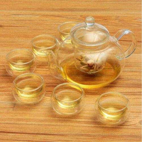 Tea Set High Borosilicate Glass Tea Pot Set Infuser Coffee Tea Leaf Herbal 6 Cups Warmer Teapot Kitchen Accessories Home