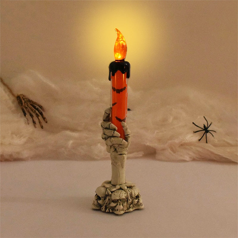 Halloween Led Candle Light Skeleton Ghost Hand Light Horror Props Halloween Party Decoration Supplies Kids Toy