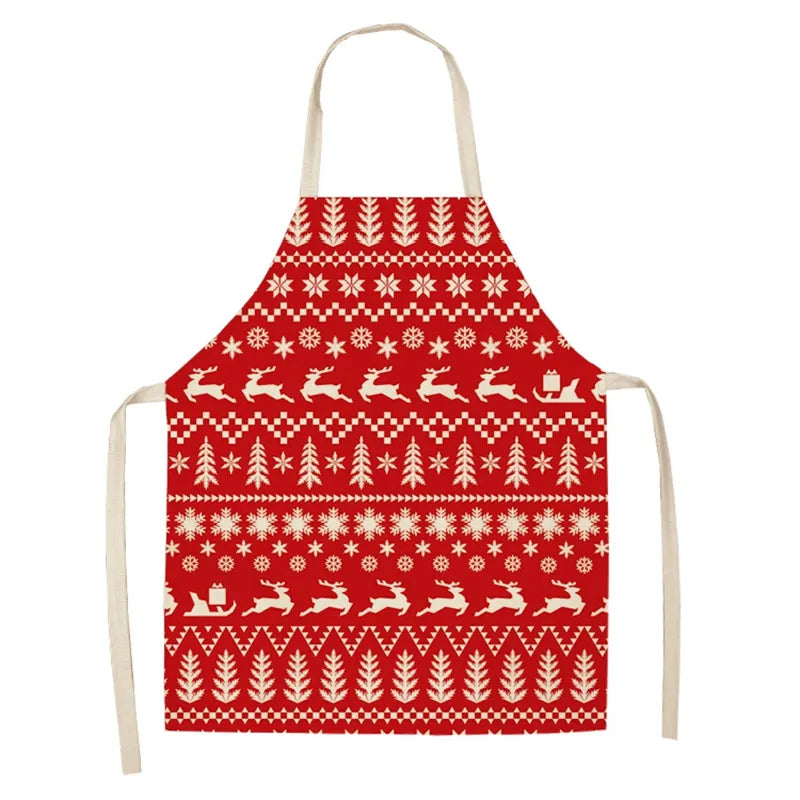 Linen Merry Christmas Apron Christmas Decorations for Home Kitchen Accessories Natal Navidad 2023 New Year Christmas